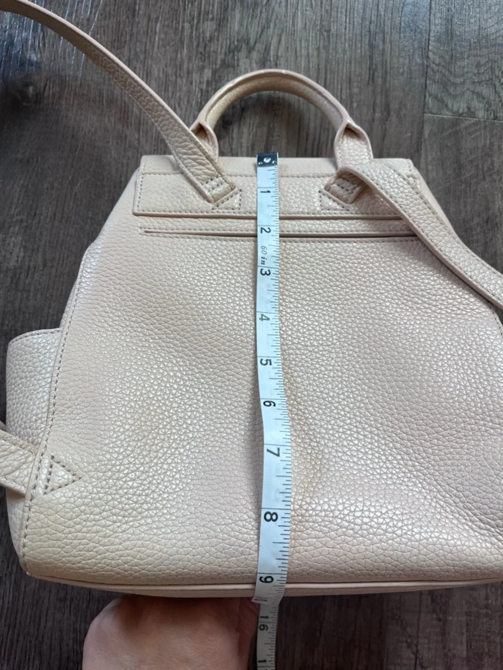 Tory Burch Thea Backpack Mini Pale Pink Pebbled Leather Tassel